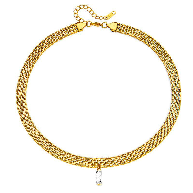 Mosaic Muse 18K Gold Woven Crystal Collar