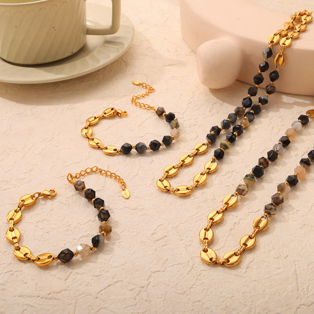 Terra & Tide 18K Gold Handcrafted Gemstone Set
