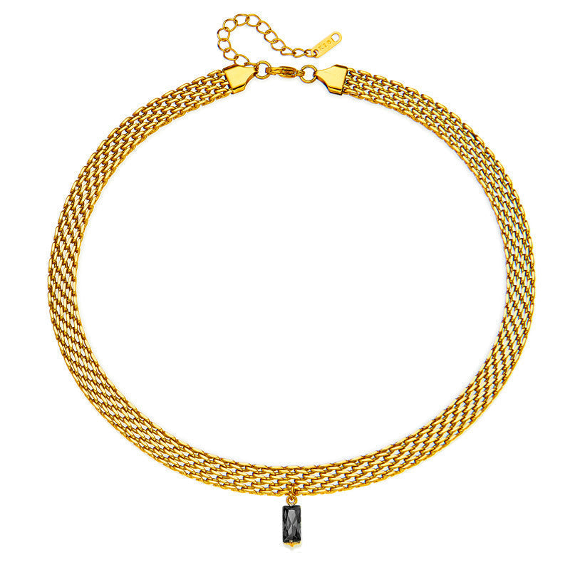 Mosaic Muse 18K Gold Woven Crystal Collar