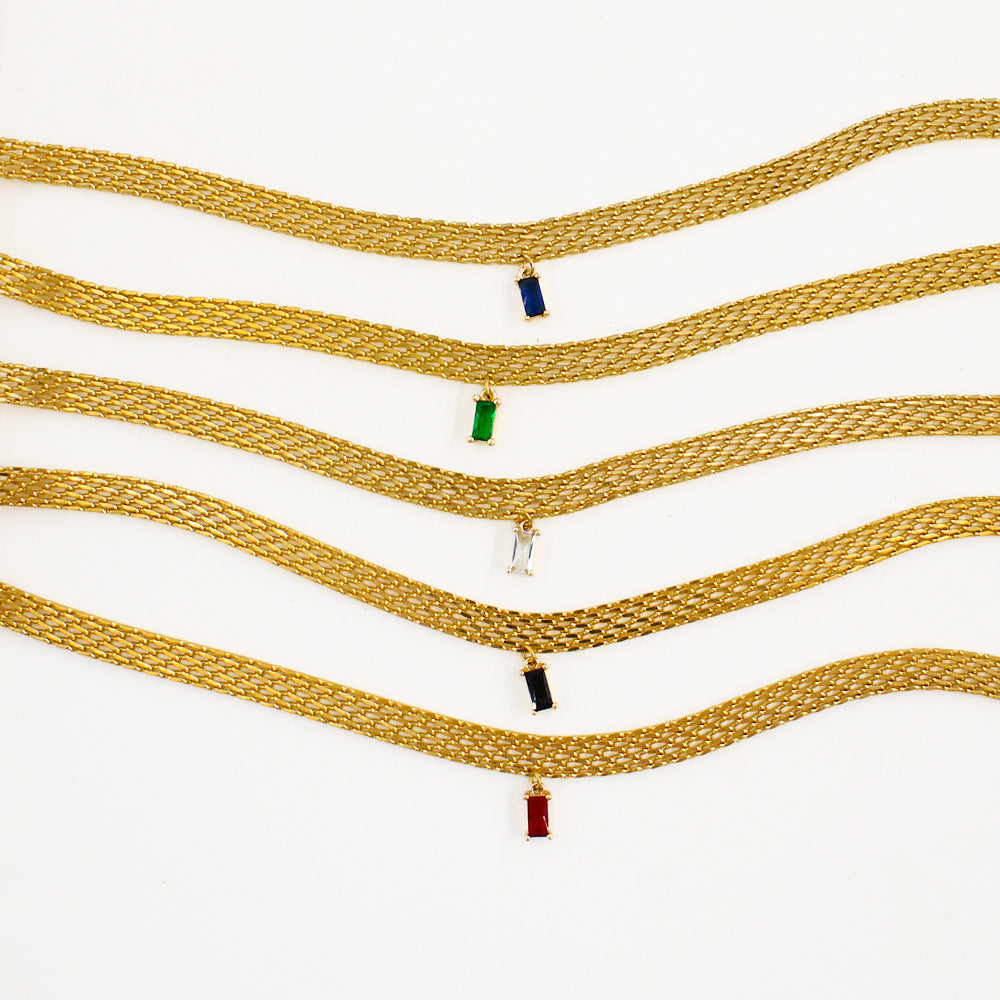Mosaic Muse 18K Gold Woven Crystal Collar