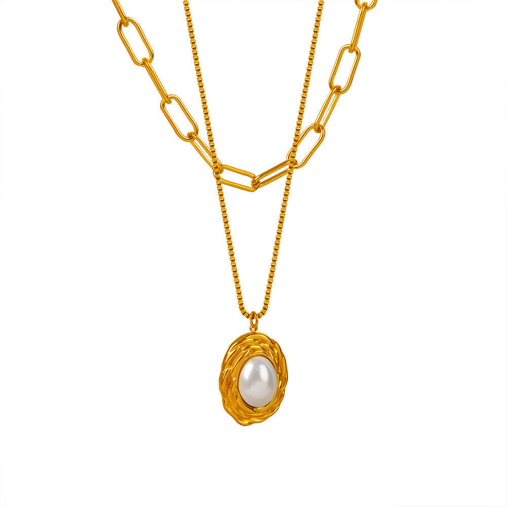 Vintage Muse 18K Gold Double Layered Pearl Necklace