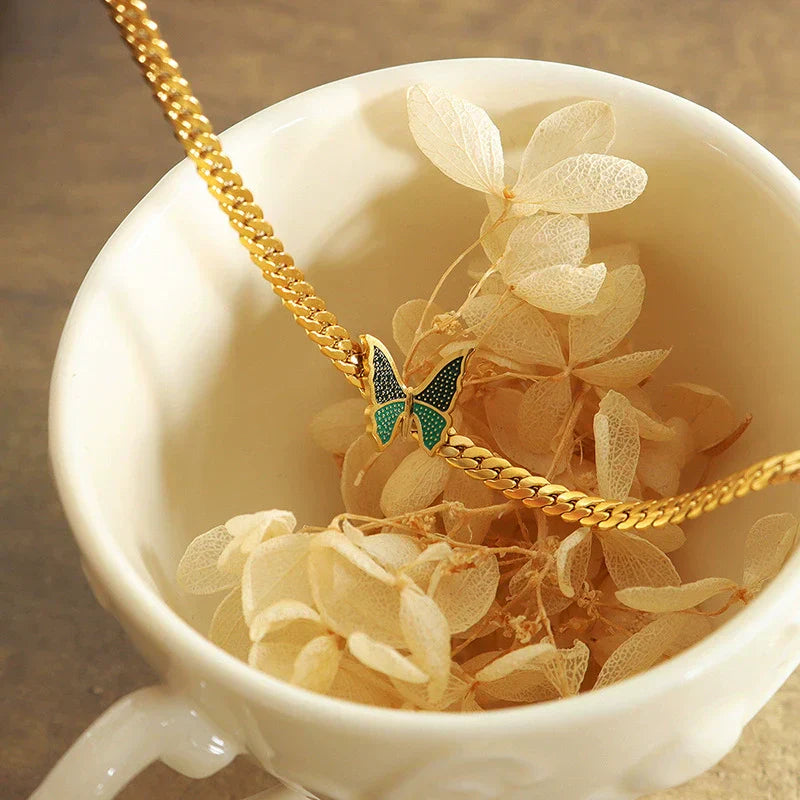 Papillon Luxe 18K Gold Butterfly Bracelet & Anklet Set