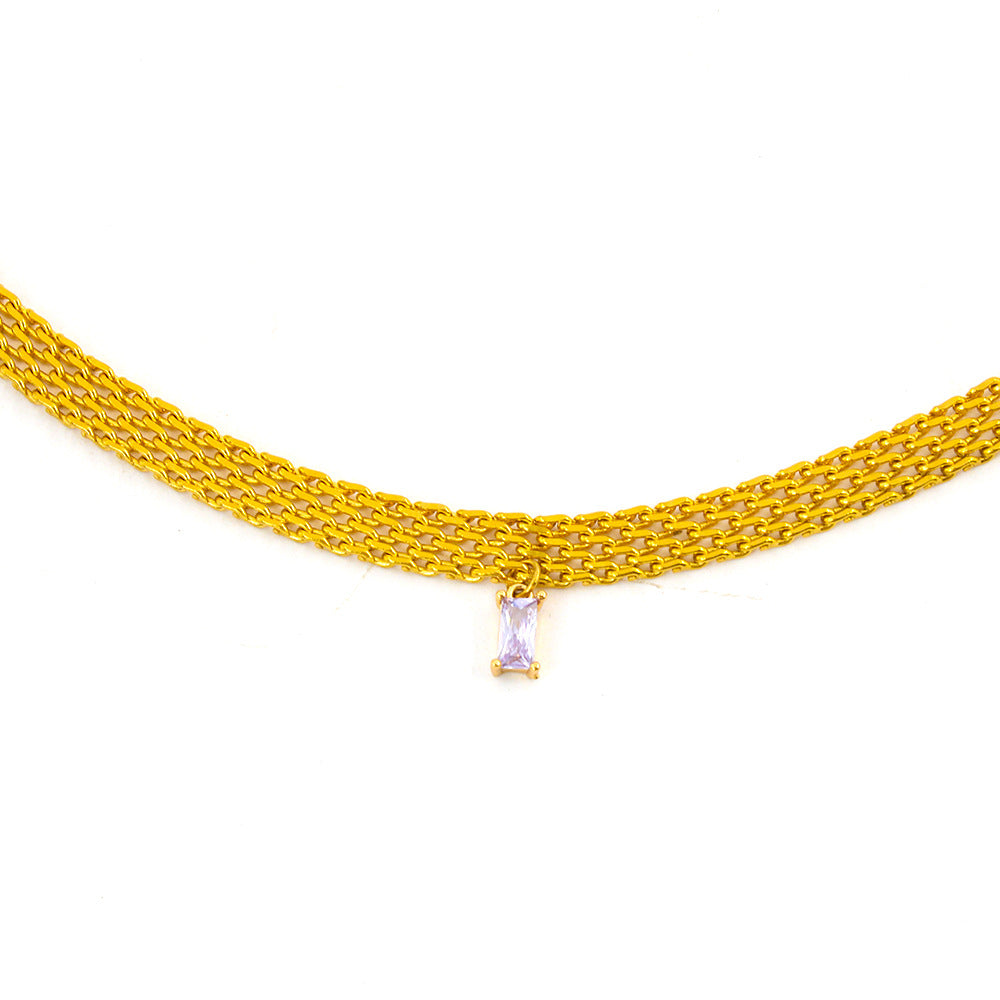 Mosaic Muse 18K Gold Woven Crystal Collar