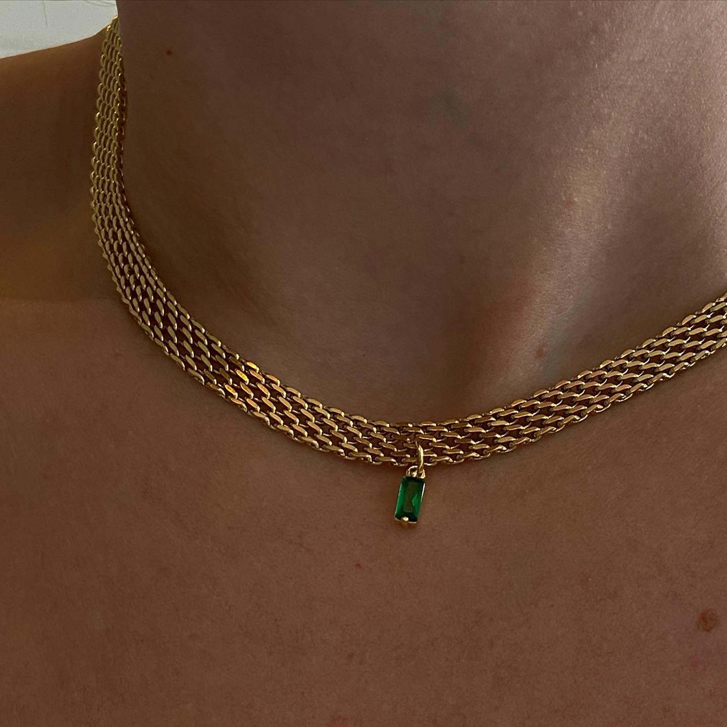 Mosaic Muse 18K Gold Woven Crystal Collar