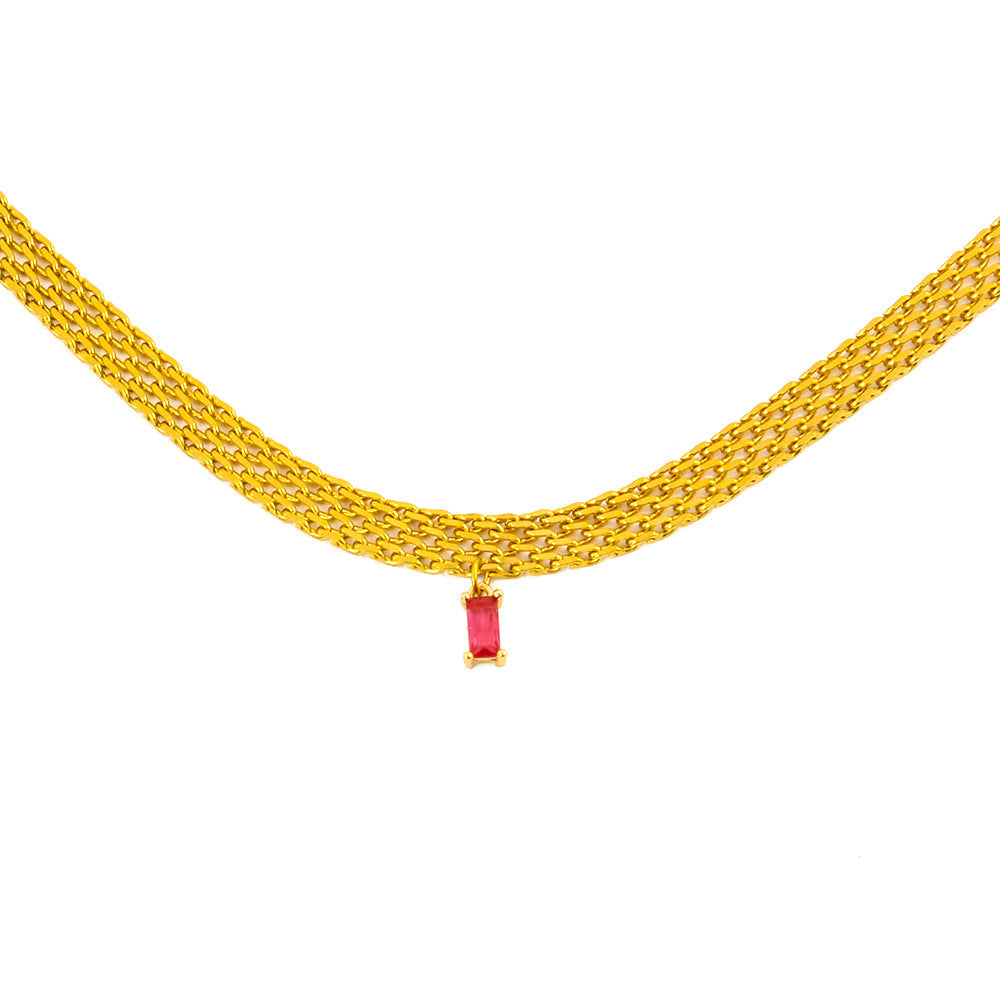 Mosaic Muse 18K Gold Woven Crystal Collar