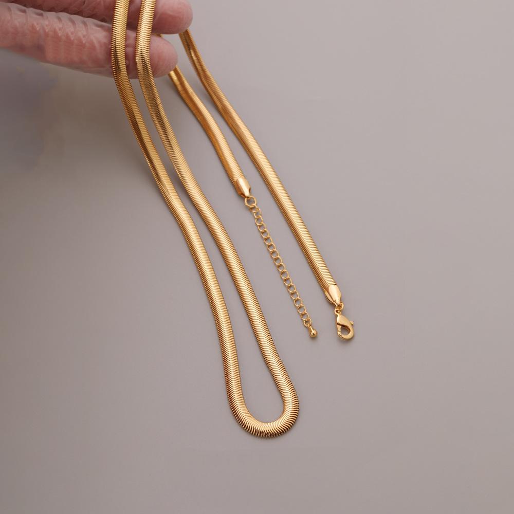 14K Gold Herringbone Snake Chain Necklace