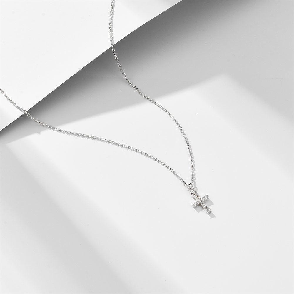 Halo 18K Gold Vermeil Cross Pendant Necklace