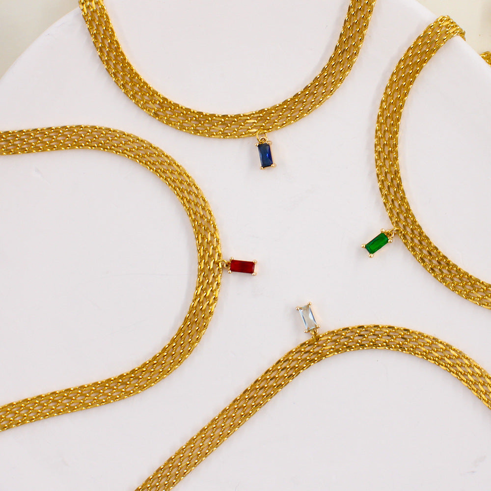 Mosaic Muse 18K Gold Woven Crystal Collar