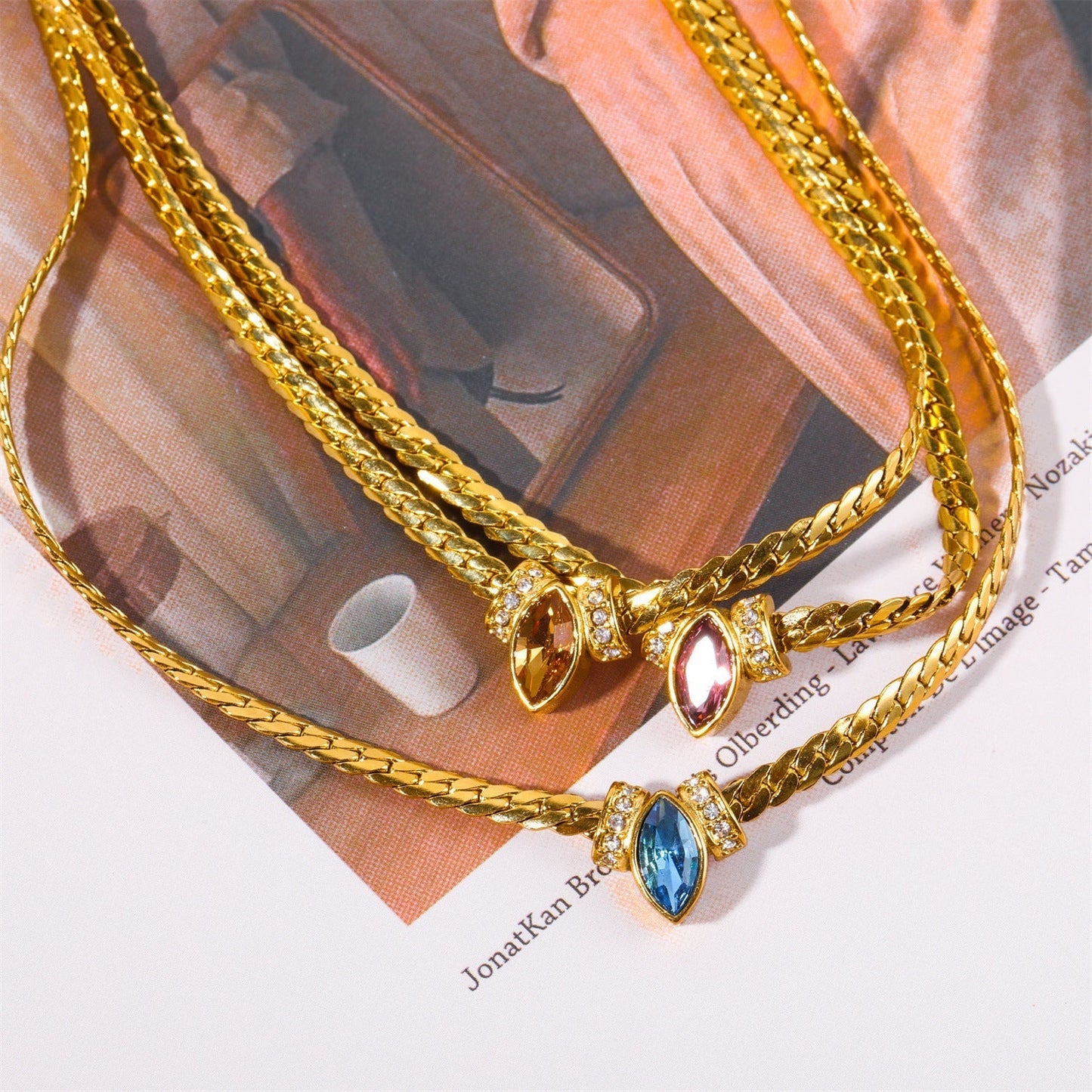 Mystic Serpentine 18K Gold Emerald Necklace