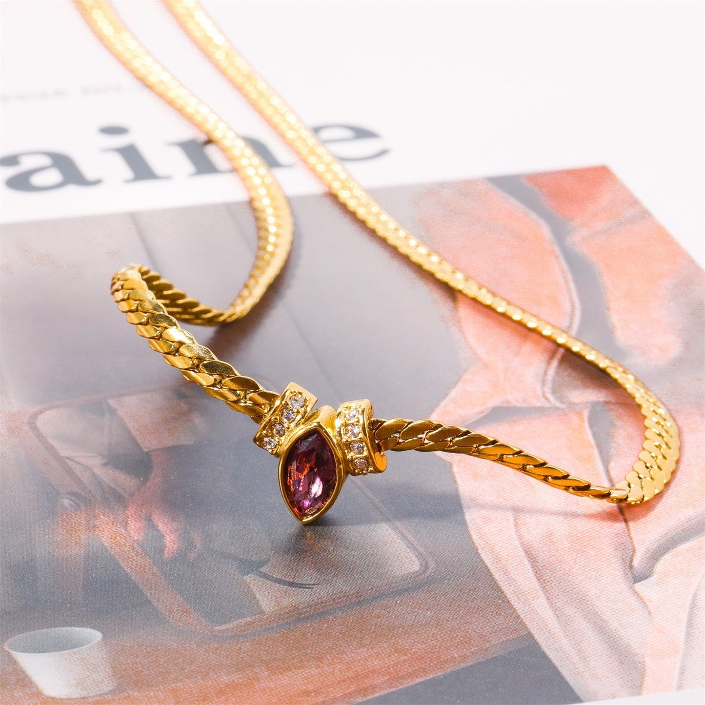 Mystic Serpentine 18K Gold Emerald Necklace
