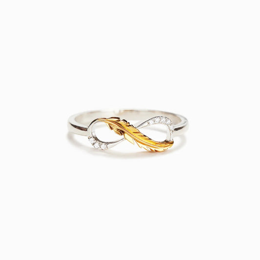 Aurelia 18K Gold Vermeil Dual-Tone Feather Ring