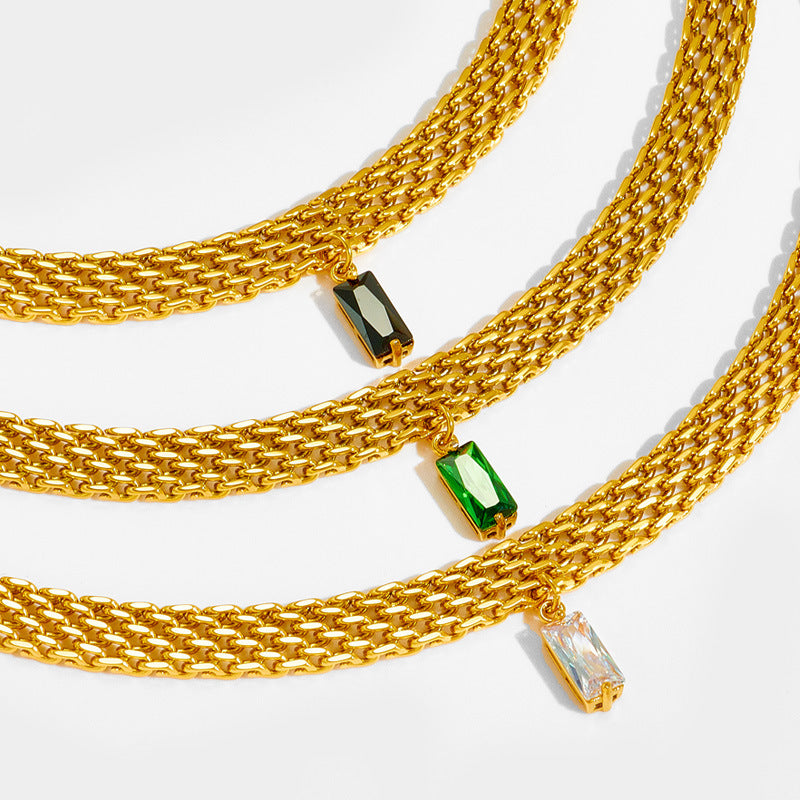 Mosaic Muse 18K Gold Woven Crystal Collar