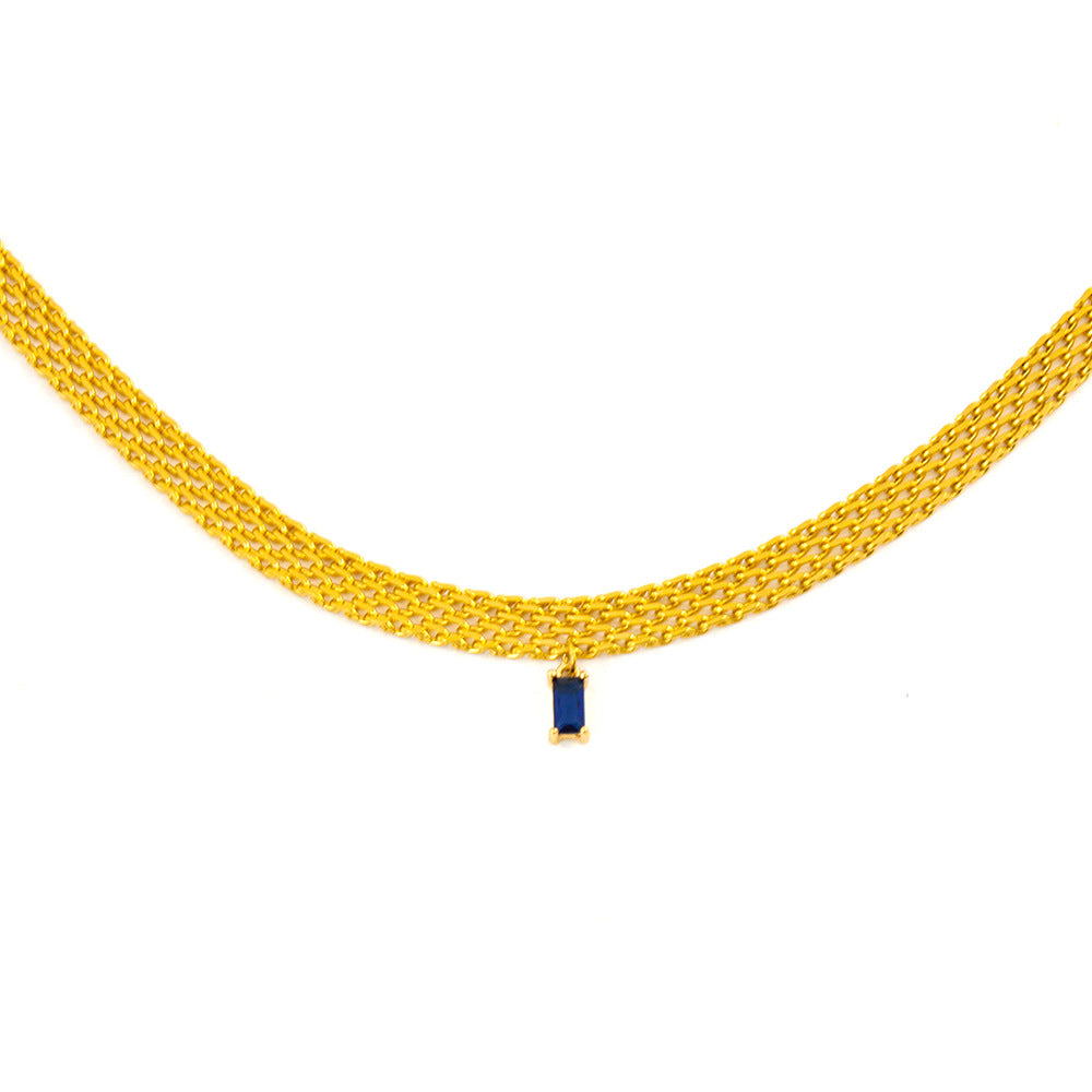 Mosaic Muse 18K Gold Woven Crystal Collar