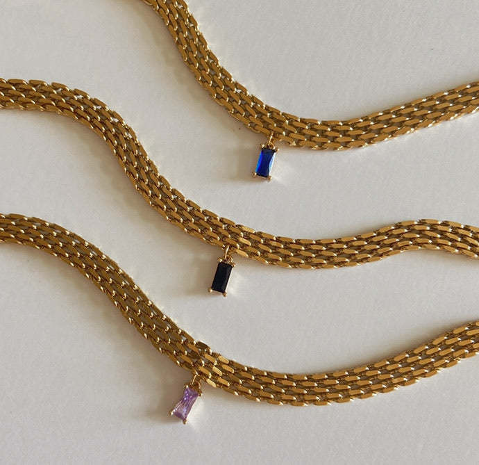 Mosaic Muse 18K Gold Woven Crystal Collar