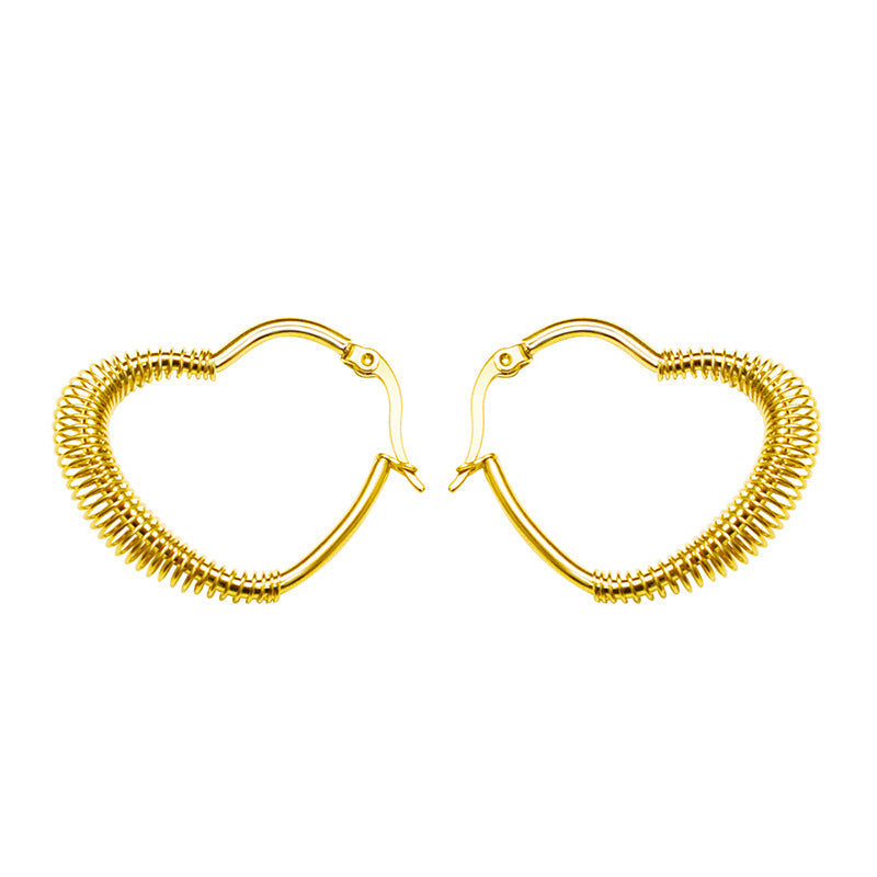 Loire Vintage 18K Gold Heart Hoops