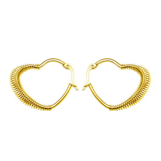 Loire Vintage 18K Gold Heart Hoops