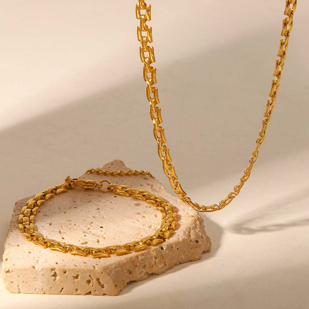 Aurelia 18K Gold Watch-Link Statement Bracelet