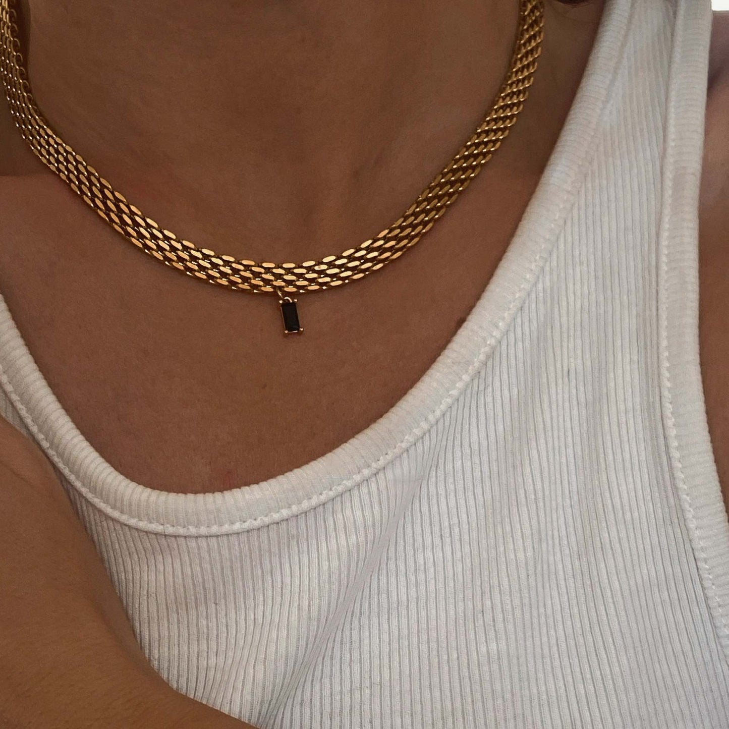 Mosaic Muse 18K Gold Woven Crystal Collar