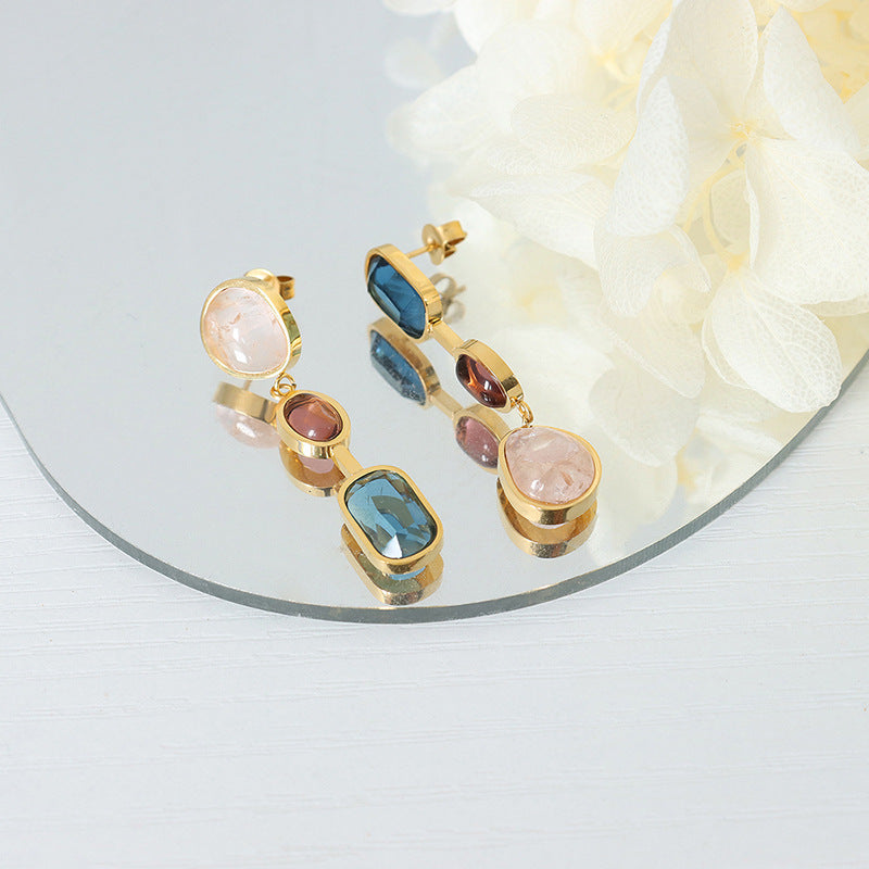 Iris Prism 18K Gold Rainbow Drop Earrings