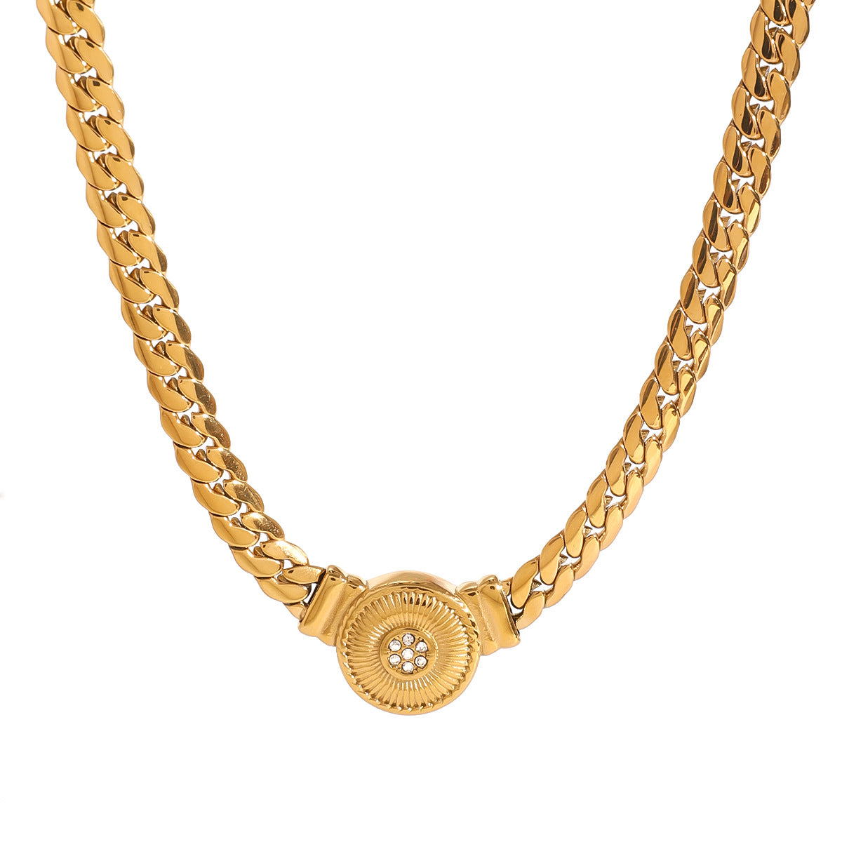 Serpentine 18K Gold Pave Spiral Choker