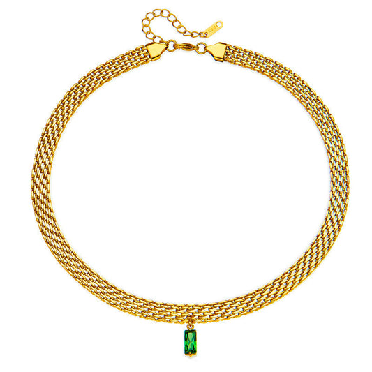 Mosaic Muse 18K Gold Woven Crystal Collar