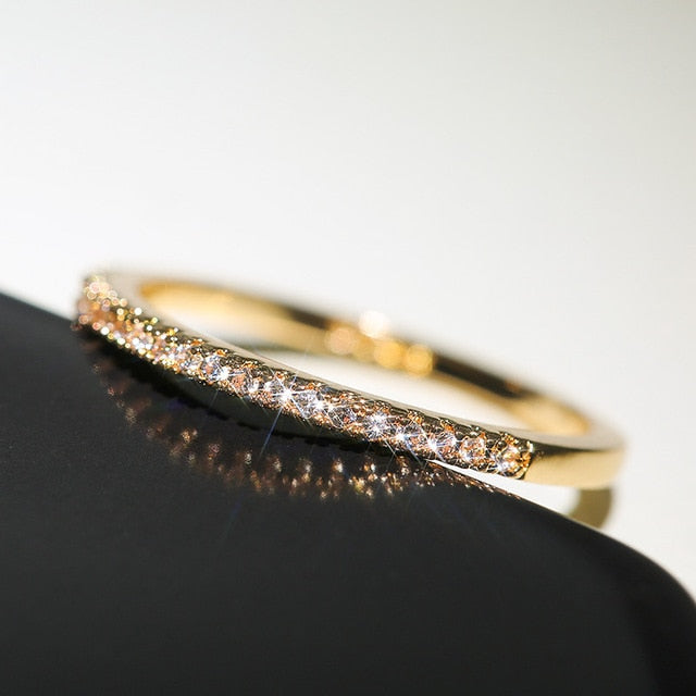 Stellar 18K Gold Vermeil Minimalist Micro-Pave Ring