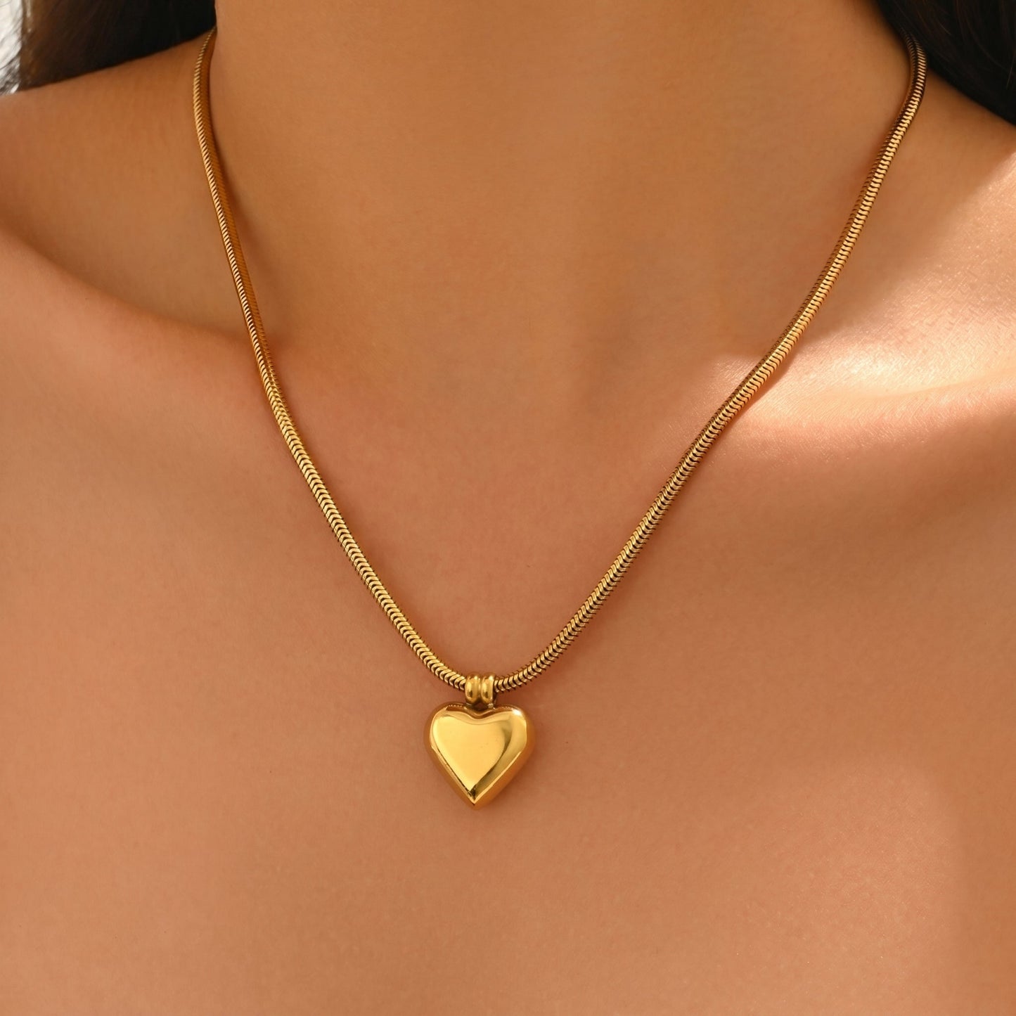 Amour 3D Puffy Heart Necklace